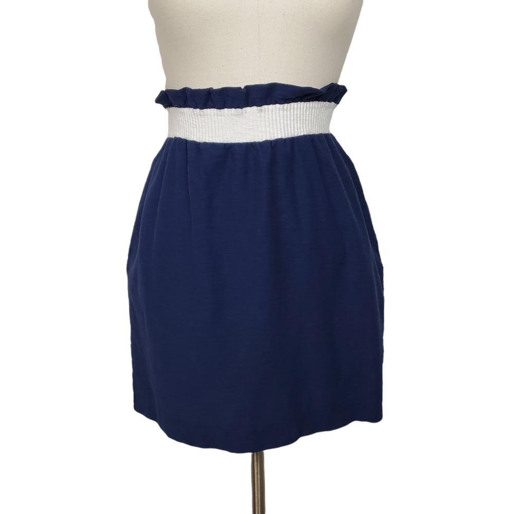 VINEYARD VINES Paper Bag Navy Blue Mini Skirt Women's Size XXS